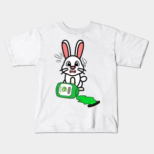 Cute Bunny Spills a jar of wasabi sauce Kids T-Shirt